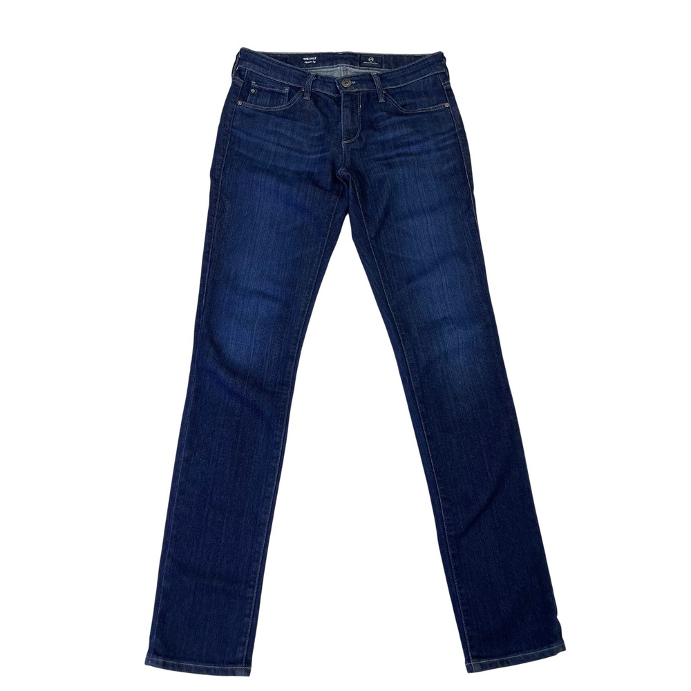 AG Adriano Goldschmied The Stilt Cigarette Leg Jeans 26R Dark Wash Indigo